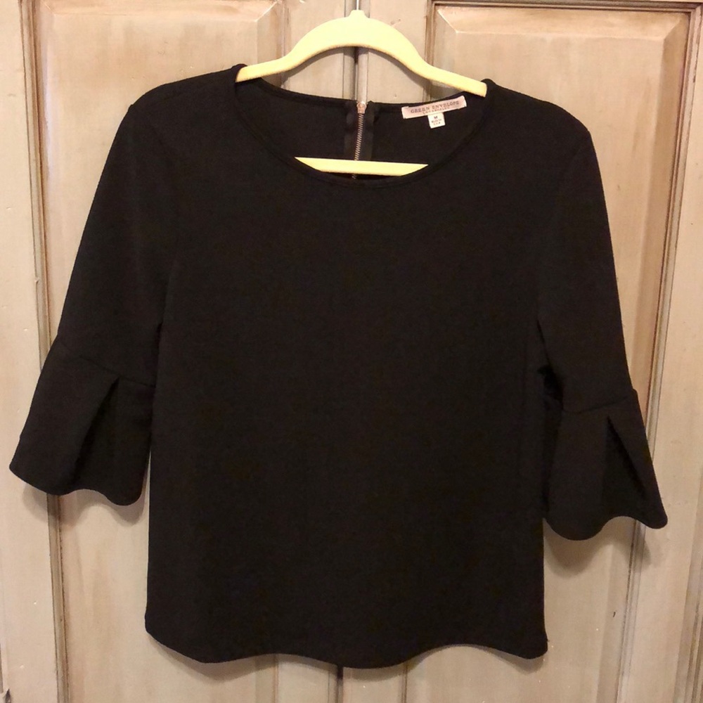 Black Bell Sleeve Top
